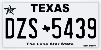 TX license plate DZS5439
