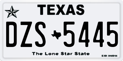 TX license plate DZS5445
