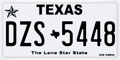 TX license plate DZS5448