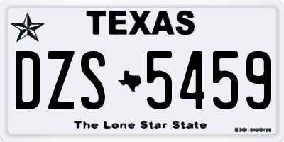 TX license plate DZS5459
