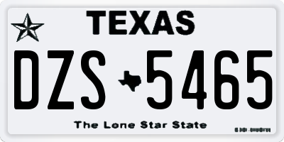 TX license plate DZS5465