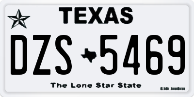 TX license plate DZS5469