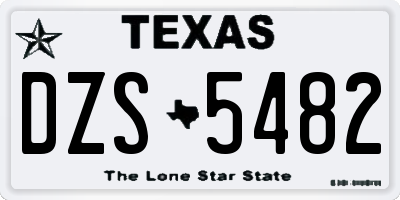 TX license plate DZS5482