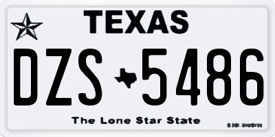 TX license plate DZS5486