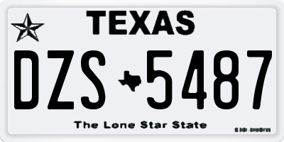 TX license plate DZS5487