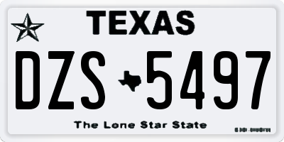TX license plate DZS5497