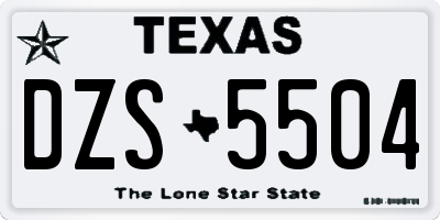 TX license plate DZS5504