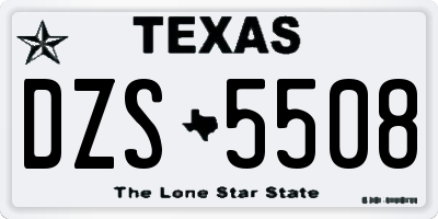TX license plate DZS5508