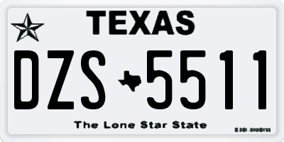 TX license plate DZS5511