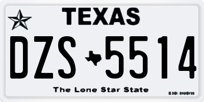 TX license plate DZS5514