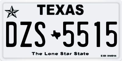 TX license plate DZS5515