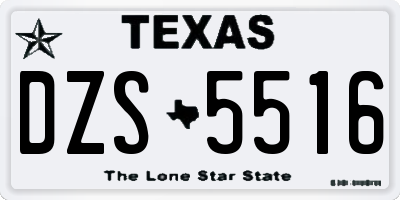 TX license plate DZS5516