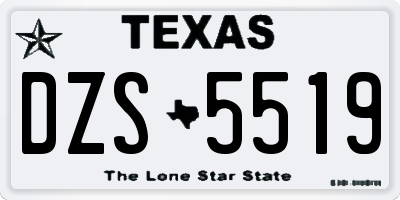 TX license plate DZS5519