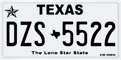 TX license plate DZS5522