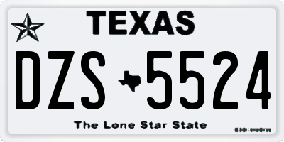 TX license plate DZS5524