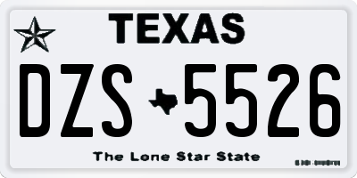 TX license plate DZS5526