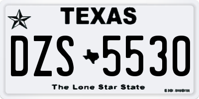 TX license plate DZS5530