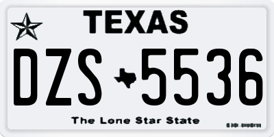 TX license plate DZS5536