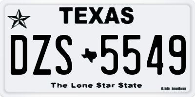 TX license plate DZS5549