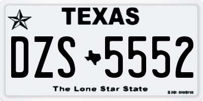TX license plate DZS5552