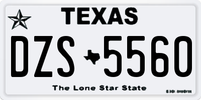 TX license plate DZS5560