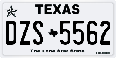 TX license plate DZS5562