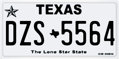 TX license plate DZS5564