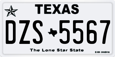 TX license plate DZS5567