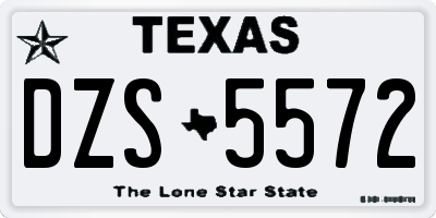 TX license plate DZS5572