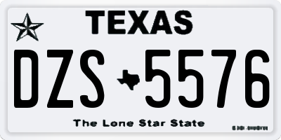 TX license plate DZS5576