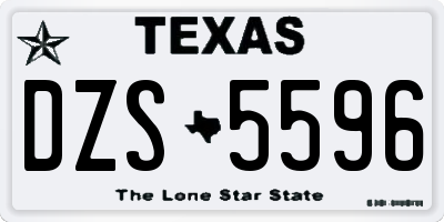 TX license plate DZS5596