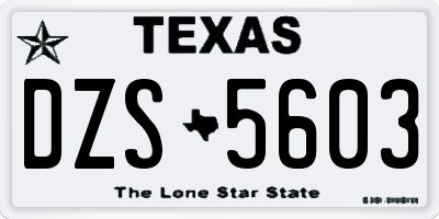 TX license plate DZS5603