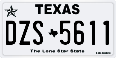 TX license plate DZS5611