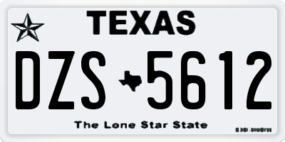 TX license plate DZS5612