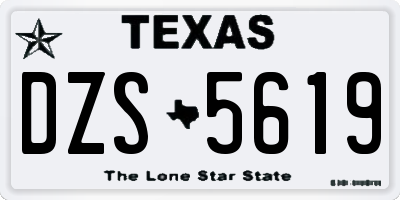 TX license plate DZS5619