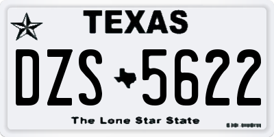 TX license plate DZS5622
