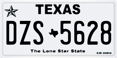 TX license plate DZS5628