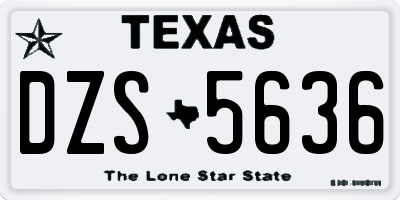 TX license plate DZS5636