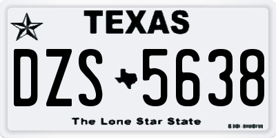 TX license plate DZS5638