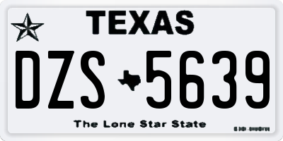 TX license plate DZS5639