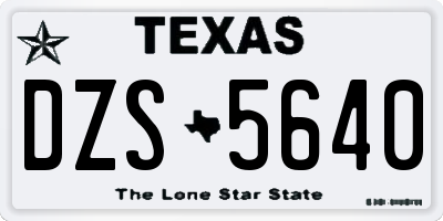 TX license plate DZS5640