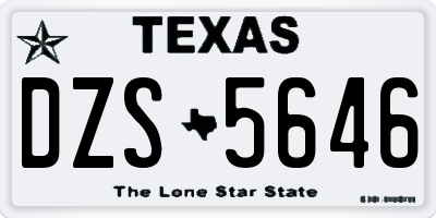 TX license plate DZS5646