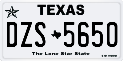 TX license plate DZS5650