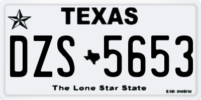 TX license plate DZS5653