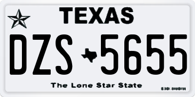 TX license plate DZS5655
