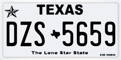 TX license plate DZS5659