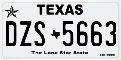 TX license plate DZS5663