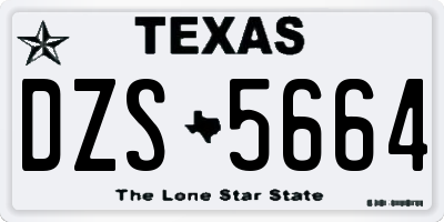 TX license plate DZS5664