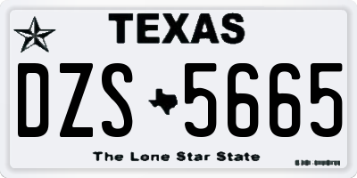 TX license plate DZS5665