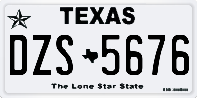TX license plate DZS5676
